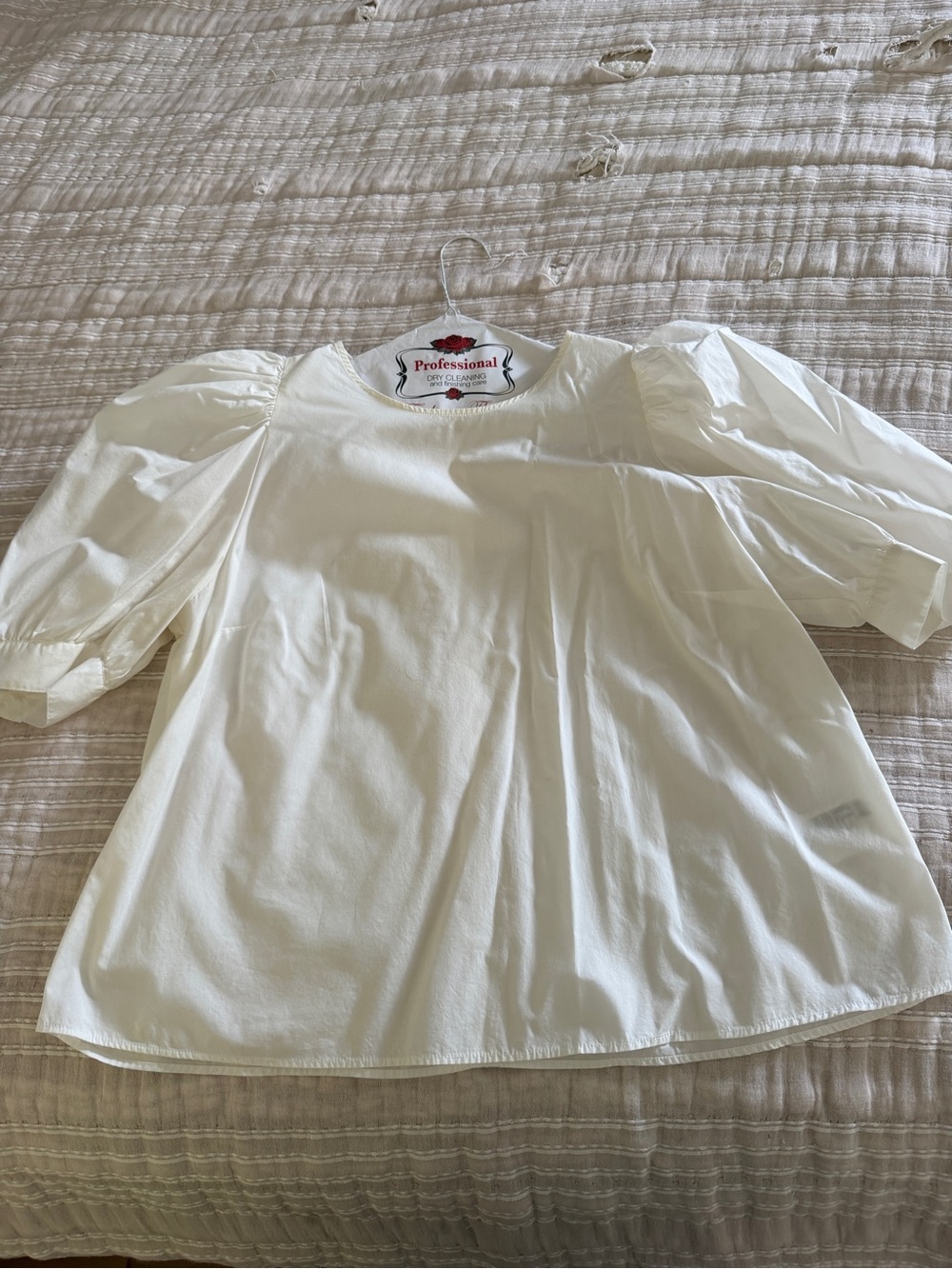 H&M White Puff-Sleeve Blouse